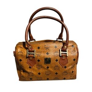 MCM Cognac Visetos Boston Bag for Kiersten